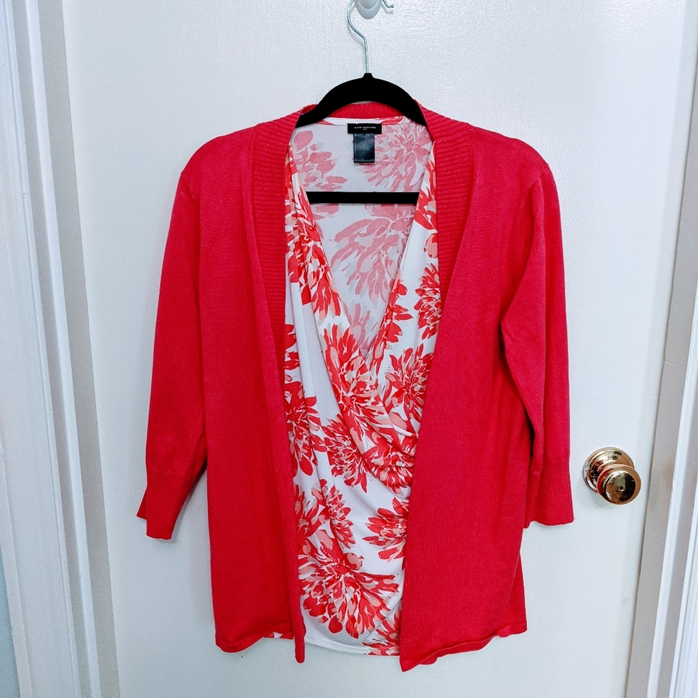 Ann Taylor faux-wrap shirt medium